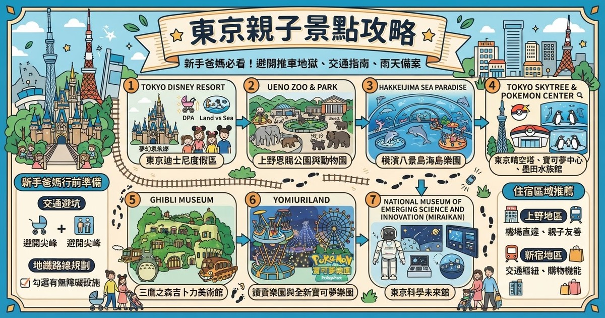 【2026東京親子景點攻略】10個親子自由行必去樂園、室內景點PTT/Dcard推薦!迪士尼、上野動物園、吉卜力美術館