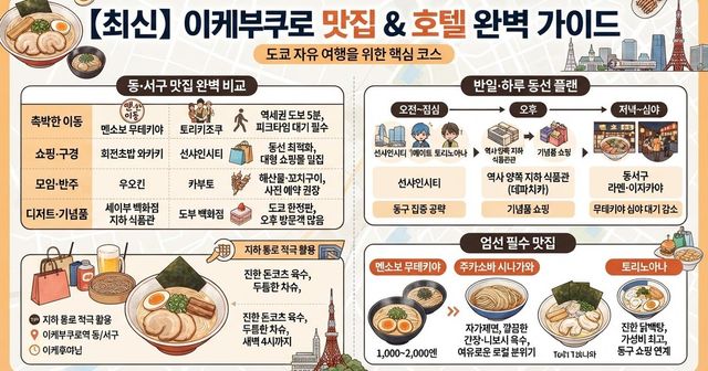 【2026 최신】 이케부쿠로 맛집 & 이케부쿠로 호텔 추천: 도쿄 맛집·긴자 맛집 핵심 코스