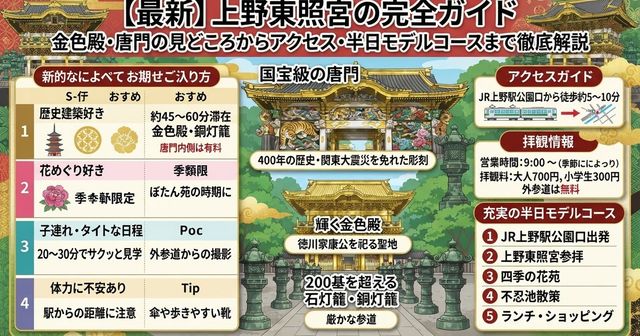 【2026最新】上野東照宮の完全ガイド！金色殿・唐門の見どころからアクセス・参拝モデルコースまで徹底解説