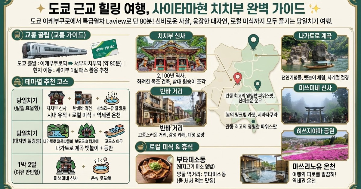 2026 치치부 여행 코스 추천: 자연 비경과 전통이 숨쉬는 가볼만한곳 10선