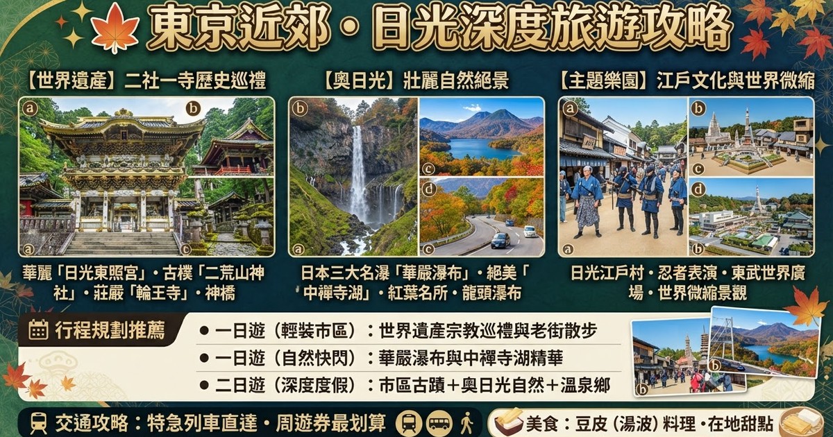 【2026日光一日遊攻略】11大必去景點推薦！必訪二社一寺、華嚴瀑布絕景、交通行程、在地美食