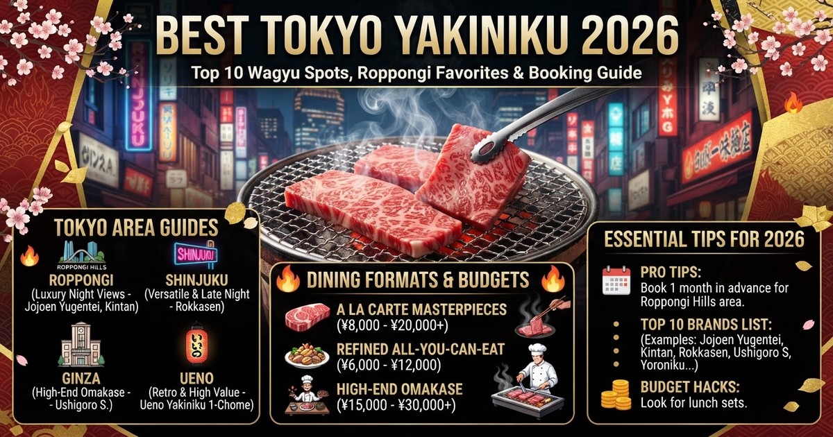 Best Tokyo Yakiniku Restaurants 2026: Top 10 Wagyu Spots, Roppongi Favorites, and Booking Guide
