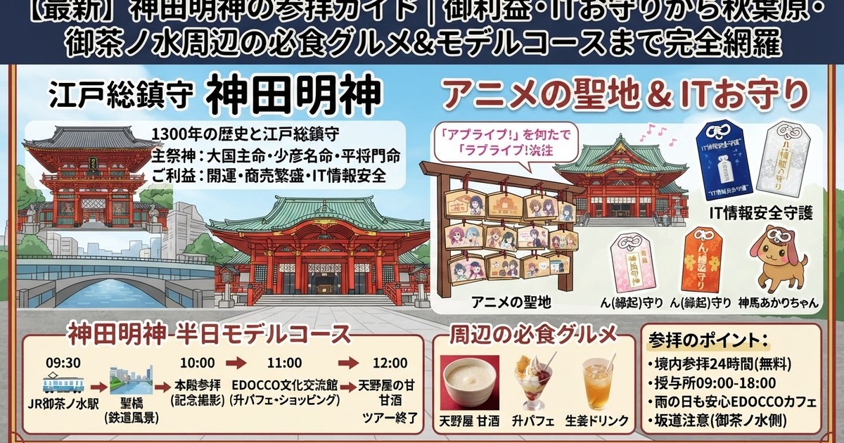 【2026最新】神田明神の参拝ガイド｜御利益・ITお守りから秋葉原・御茶ノ水周辺の必食グルメ＆モデルコースまで完全網羅