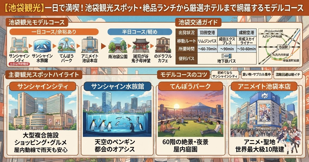 【2026池袋観光】一日で満喫！池袋観光スポット・絶品ランチから厳選ホテルまで網羅するモデルコース
