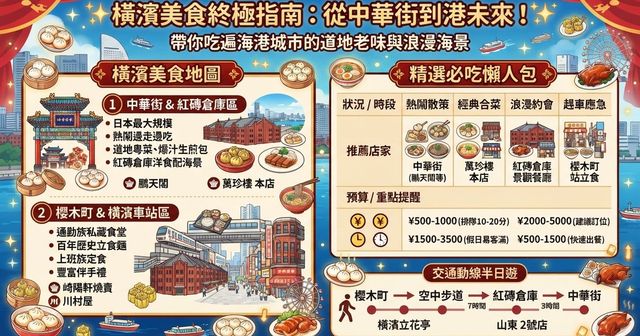 【2026橫濱美食攻略】10間在地人私藏橫濱必吃推薦！中華街排隊小吃/紅磚倉庫海景餐廳/交通動線