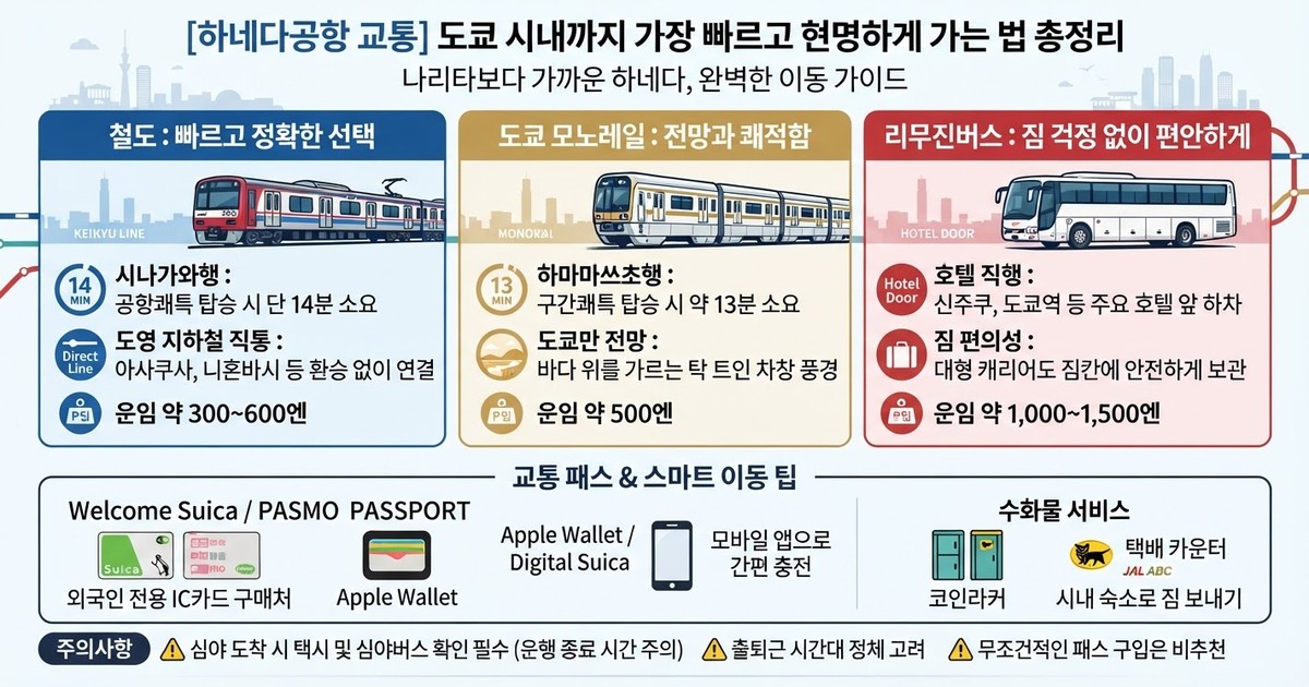 [2026 하네다공항 교통] 도쿄 시내까지 가장 빠르고 현명하게 가는 법 총정리