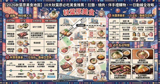 【2026秋葉原美食地圖】10大秋葉原必吃美食推薦！拉麵、燒肉、伴手禮購物、一日動線全攻略