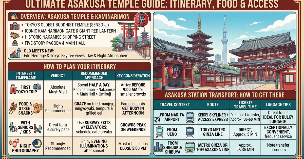 Ultimate 2026 Asakusa Temple Guide: Itinerary, Food & Access