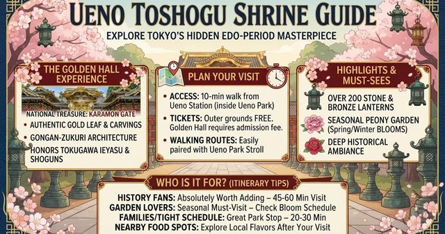 Ueno Toshogu Shrine Guide 2026: Golden Hall, Tickets, Access, History & Best Food