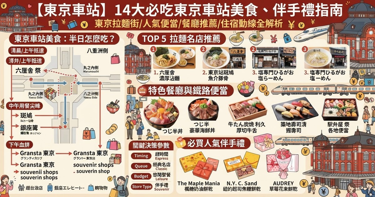 【2026東京車站】14大必吃東京車站美食、伴手禮指南：東京拉麵街/人氣便當/餐廳推薦/住宿動線全解析