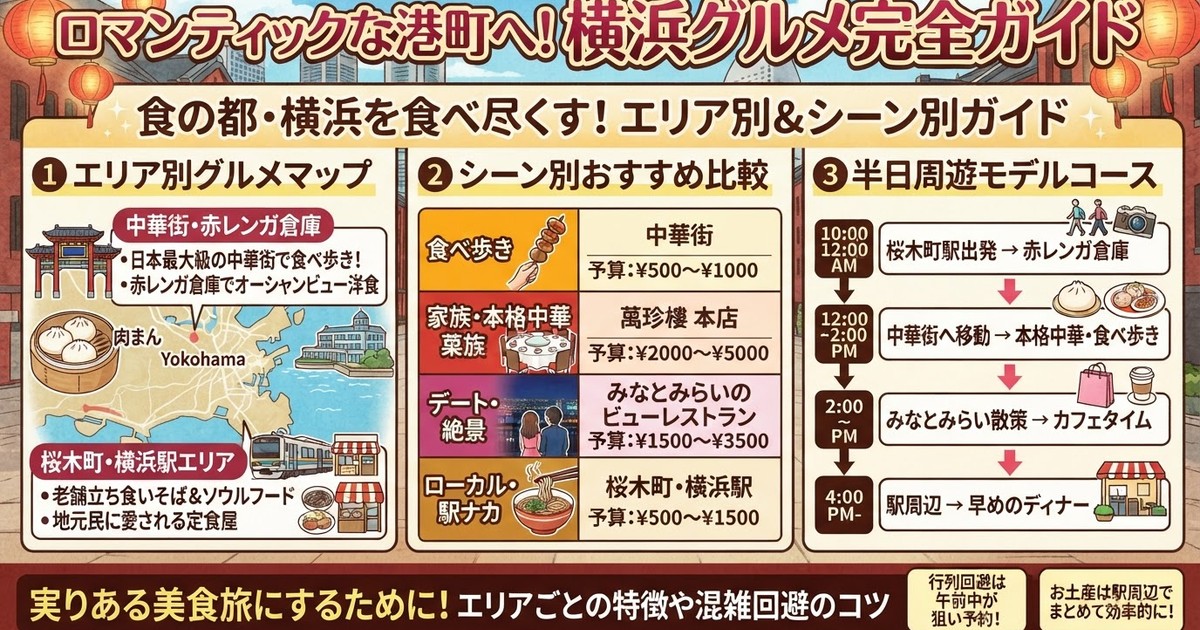 【2026最新】横浜グルメおすすめ10選!中華街の食べ歩きからみなとみらいの絶景ランチまで完全網羅