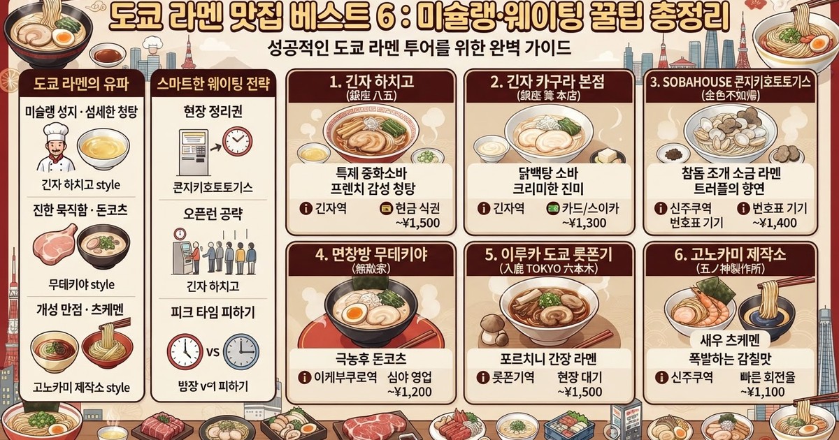 2026 도쿄 라멘 맛집 추천 베스트 9: 미슐랭·웨이팅 꿀팁 총정리
