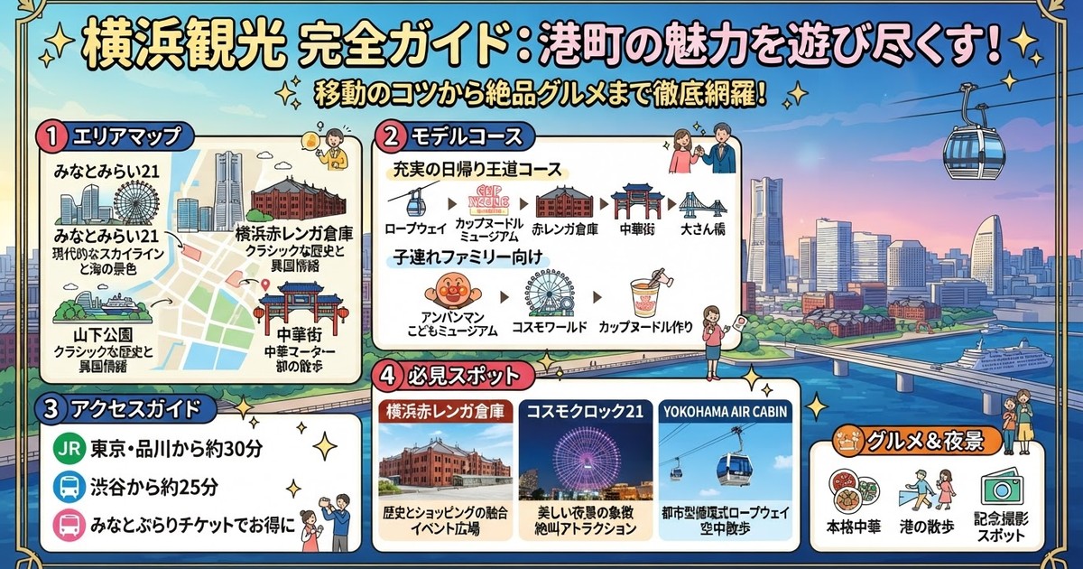 【2026年最新】横浜観光スポットおすすめ選!定番から外せない名所・日帰りモデルコース・交通ガイド