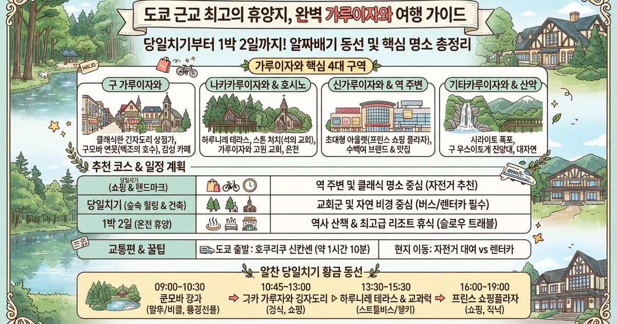 【2026 가루이자와 여행 가이드】 가루이자와 가볼만한 곳 10선 & 당일치기 코스 추천! 교통, 맛집, 기념품 총정리