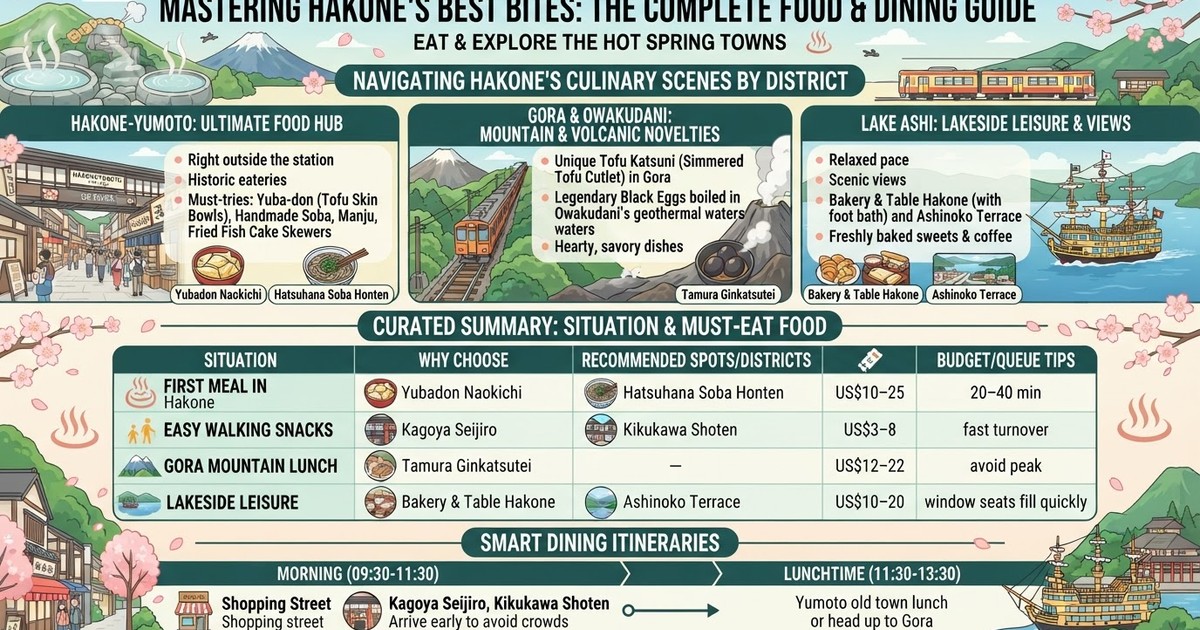 Best Hakone Restaurants & Food Guide 2026: Yumoto to Lake Ashi