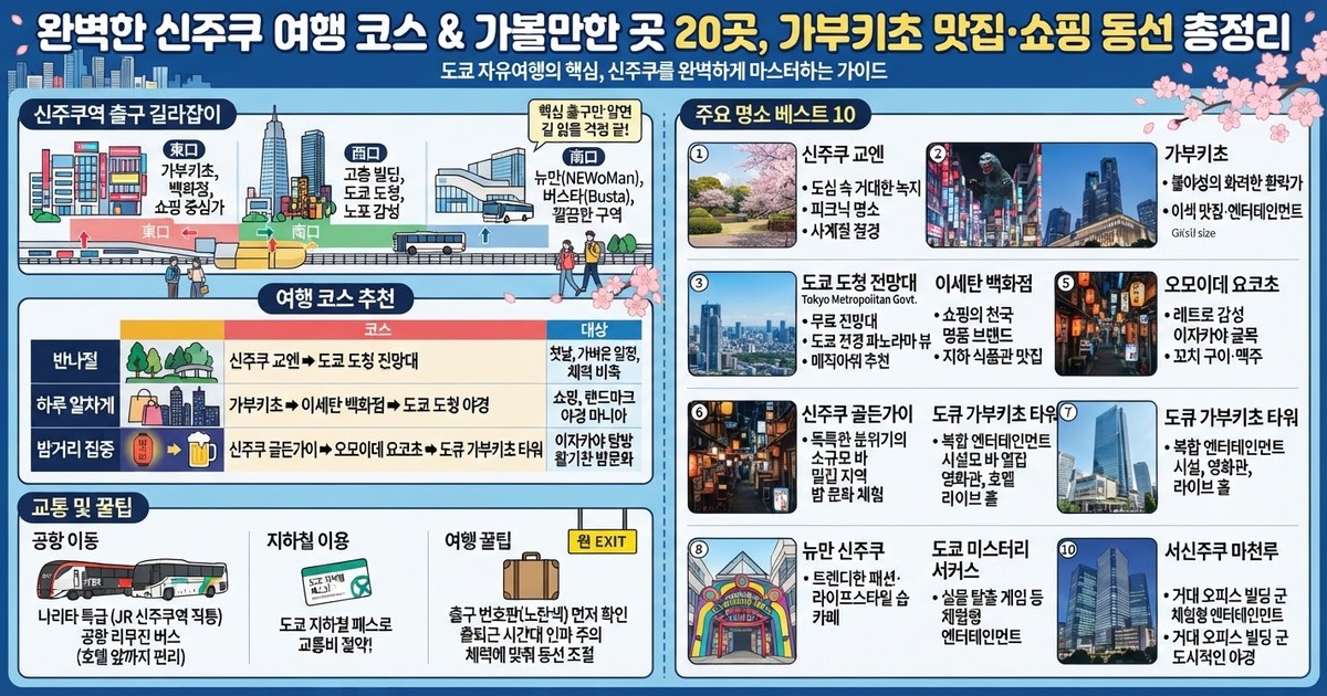 【2026 신주쿠 여행】 완벽한 신주쿠 여행 코스 & 가볼만한 곳 20곳, 가부키초 맛집·쇼핑 동선 총정리