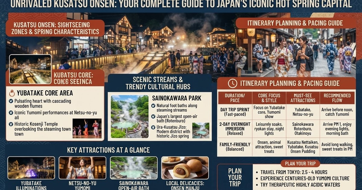 Kusatsu Onsen 2026: Top Attractions, Ryokan Hotels & Tokyo Transport