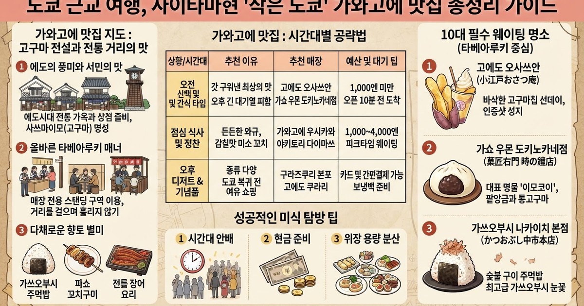 2026 가와고에 맛집 베스트 10선! 고구마 디저트와 타베아루키 필수 코스