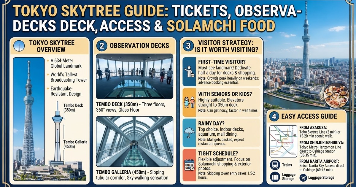 Tokyo Skytree 2026 Guide: Tickets, Observation Decks, Access & Solamachi Food