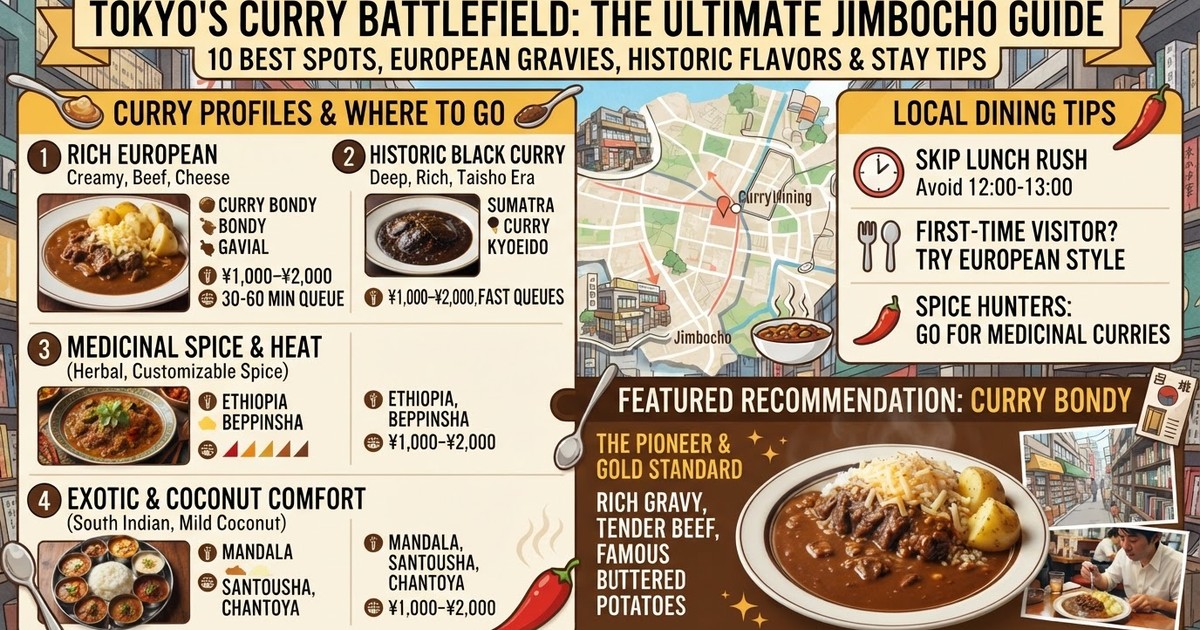 2026 Jimbocho Curry Guide: 10 Best Tokyo Spots, European Gravies & Stay Tips