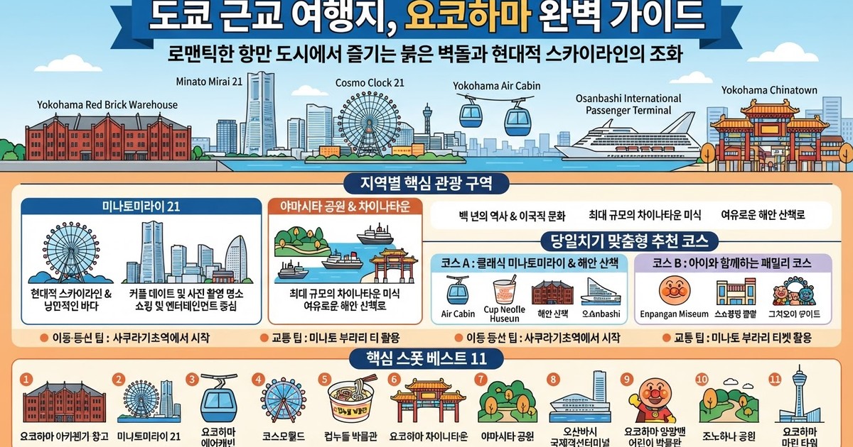 【2026 요코하마 여행】 요코하마 가볼만한 곳 베스트 11! 미나토미라이 코스·교통·맛집 완벽 가이드